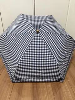 ギンガムチェック柄フラワー刺繍生雨兼用傘のサムネイル