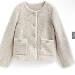 ノーカラー フリースジャケット