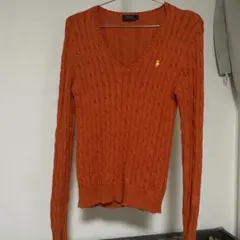 Polo Ralph Lauren オレンジ Vネック ニット M