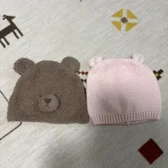 【ジェラピケ&GAP】クマ耳付きベビー帽子2点セット