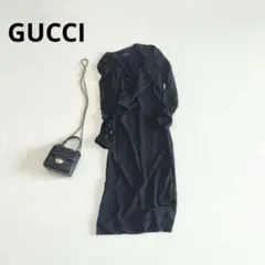希少⭐️GUCCI グッチ　ワンピース ドレス　フォーマル　無地　とろみ素材　Sのサムネイル