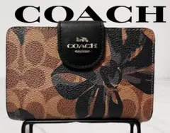 ★COACH 二つ折り財布ブラックリボン新品未使用品★