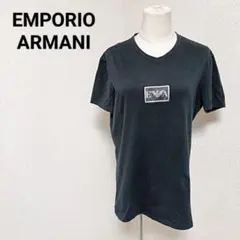 エンポリオアルマーニ 半袖Tシャツ トップス ブランド刺繍 ブラック XXL