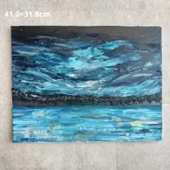 油絵】木製パネル絵画【砂浜の海】 - メルカリ