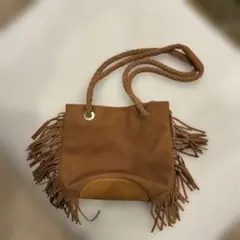 Another Edition フリンジ付き　ブラウン　ハンドバッグ