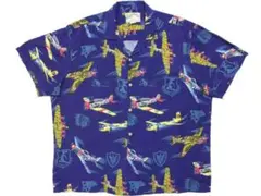 PARADISE FOUND XLプロペラ航空機柄アロハシャツのサムネイル
