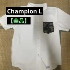 【美品】Champion 半袖シャツ Lサイズ 迷彩ポケット