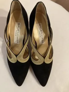 BALENCIAGA スエード パンプス ゴールドメッシュのサムネイル