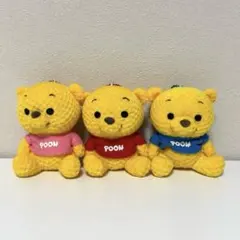 くまのプーさん ぬいぐるみ ボールチェーン キーホルダー 3体セット まとめ売り