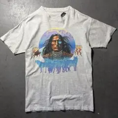 90s HABITAT ネイティブ アートTシャツ オオカミ シングルステッチのサムネイル