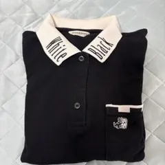 Black & White 長袖ポロシャツ Mサイズのサムネイル