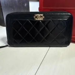 正規品 CHANEL 長財布 ボーイシャネル ラウンドファスナー ブラック