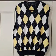 POLO GOLF アーガイル柄ニットベストLサイズ