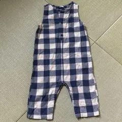 プチバトー　チェックロンパース　81cm