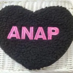 ANAP ハート型 ボアポーチ ブラック