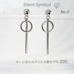 サークルピアス スティックピアス バーピアス ステンレス シルバー Ⅱ
