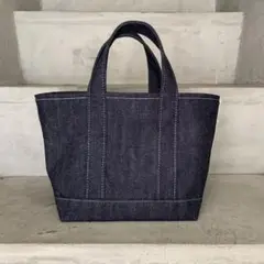 【匿名配送】トートバッグ　デニム　Sサイズ　ホワイトステッチ　Ues ウエス
