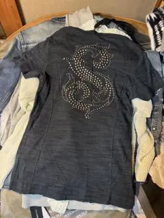 SCHORL-5351Komura-スタッズ装飾 Sロゴ 半袖Tシャツ46