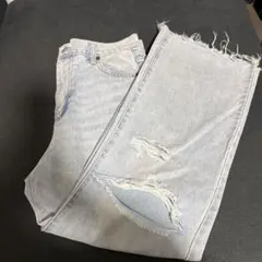 ダメージワイドデニム