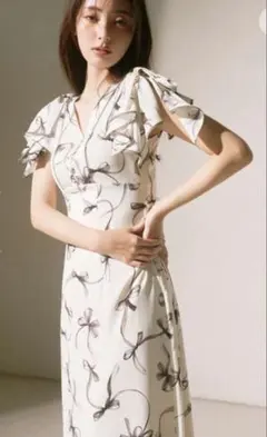 新品 snidel Sustainableリボンプリントワンピース