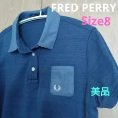 FREDPERRY❦ブルー半袖シャツSizeSのサムネイル