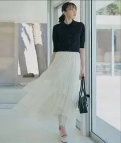 cocodeal ♡ チュールティアードスカート　ブルー