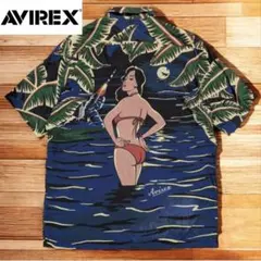 良品□AVIREX□アロハシャツ CITY GIRL オープンカラー 刺繍 L - メルカリ