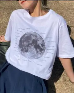 チャオパニックティピー ムーンクレーター＆アースロゴプリントTee ホワイトのサムネイル