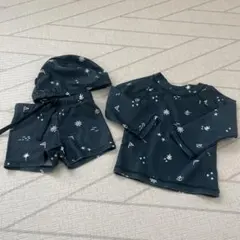 ネイビー海洋モチーフ水着セット 80サイズ