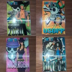 ONE PIECE ゾロ ウソップ ロビンブルック 3Dポストカード 平成レトロ