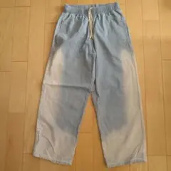 ライトブルーデニムイージーパンツ Sサイズ