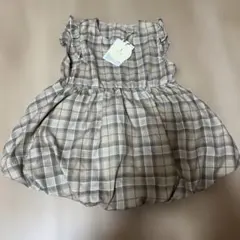 【新品】チェックフリルワンピース　90cm