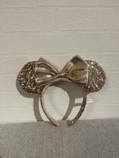 ミニーマウス スパンコールカチューシャ(ピンクゴールド)