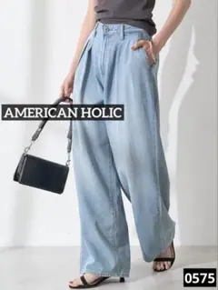 0575 AMERICAN HOLIC ウエストタックデニムパンツ