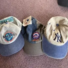 キャップ 3点セット Hard Rock Cafe Mets Yankees