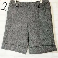 エニィスィス グレー ロールアップ ショートパンツ 2 M