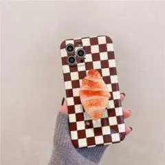 iPhone11 iPhone12 クロワッサン　ポップソケット　ケース　カバー
