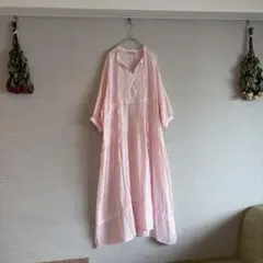 美品リネン100%シャツワンピース サマンサモスモスフリーサイズ 