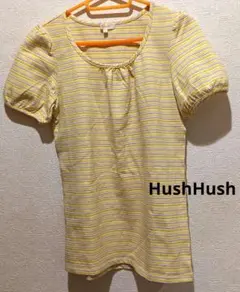 HushHush 　半袖ストライプ　Tシャツ 　　サイズ2　Ｍ 　(株)ワ−ルド