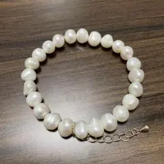真珠 ブレスレット 約18cm 調整可能　淡水パール　ゴム着脱