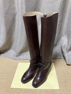 【ZINNIA（ジニア）】本革 ロングブーツ 23.5cm