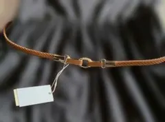 新品ブラウン編み込み飾りベルト