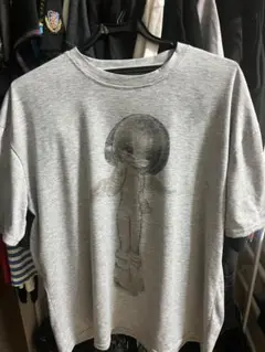 ビッグシルエットデザイン天使プリント透け半袖ｔシャツ