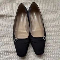 【ODETTE E ODILE】ビジュー付きブラックパンプス 23.5