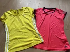 2枚セット　adidas イエロー Tシャツ サイドストライプ