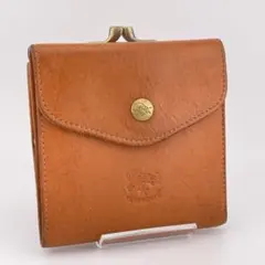 IL BISONTE イルビゾンテ　 二つ折り財布　がま口　型押し　ロゴ