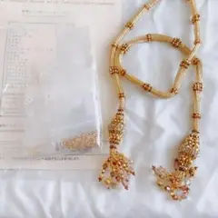 【完成品+レシピ+キット残り】ヘリンボーンのラリエッタ ステッチ イエロー