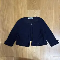 【未使用に近い(1度だけ使用)】familiar ネイビー カーディガン　130