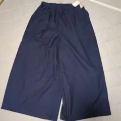 新品タグ付Samansa Mos2 ネイビー ワイドパンツ フリーサイズ