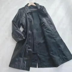 着丈100cmオーバー✨牛革 ステンカラーコート ロング丈 サイズM